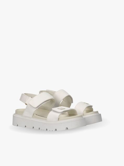 Alb Sandale Cu Logo Si Velcro  Fete
