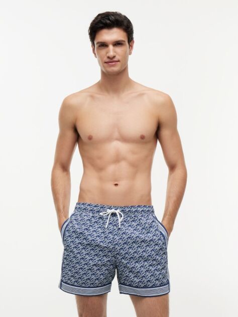 Blue Pantaloni Scurti De Plaja Cu Lungime Medie  Barbati