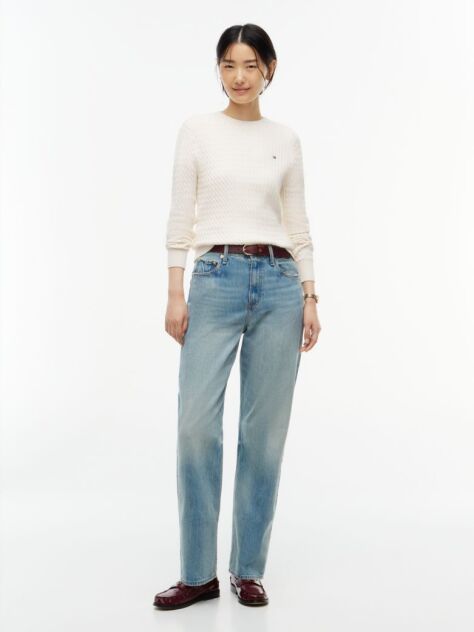 Beige Fine Cable Knit Jumper  Women