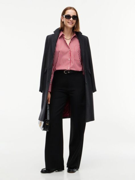 Negru Pantaloni Tuxedo Drepti Si Largi  Femei