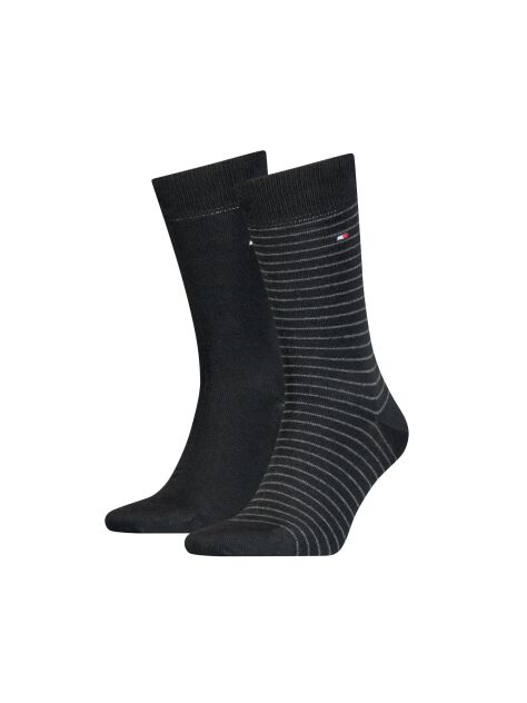 Negru 2-Pack Sosete Cu Dungi  Barbati