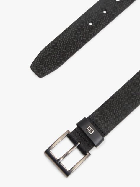 Negru Curea Din Piele Cu Placa Cu Steag In Relief  Barbati