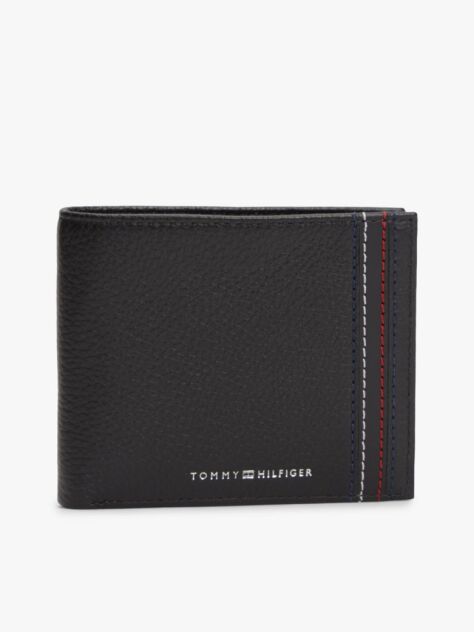 Negru Portofel Bifold Din Piele Cu Compartimente Pentru Carduri Si Monede  Barbati