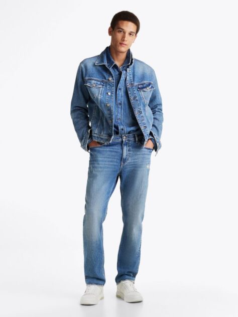 Denim Jeans Slim Drept Cu Efect Decolorat Ryan  Barbati