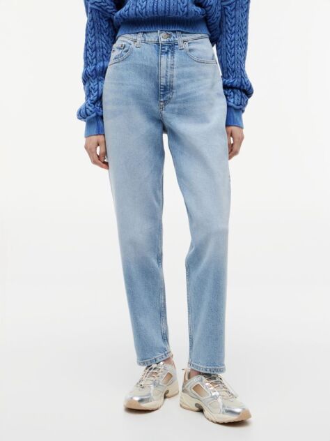 Denim Blugi Mom Jeans Cu Talie Foarte Inalta Si Picior Conic  Femei