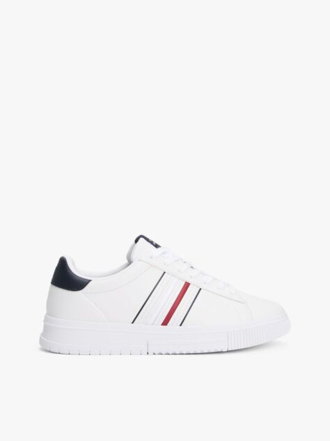 Alb Pantofi Sport Din Piele Cu Logo Debossat  Barbati