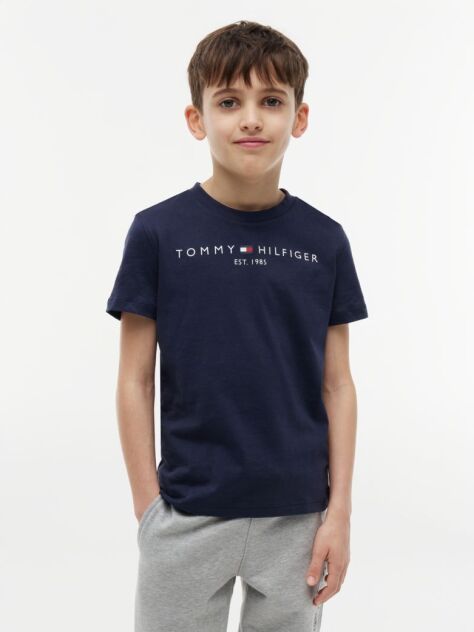 Blue Essential Organic Cotton Logo T-Shirt  Copii unisex