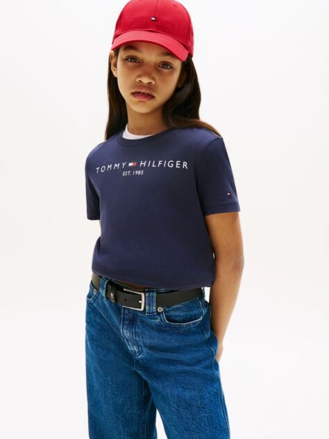 Blue Essential Organic Cotton Logo T-Shirt  Copii unisex