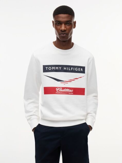 White TH x Cadillac Formula 1® Team Chevron Sweatshirt  Unisex