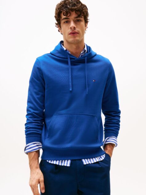 Blue Hanorac Terry Cu Broderie Steag  Barbati
