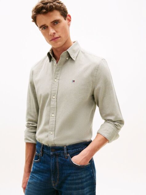 Green TH Flex Regular Fit Dobby Shirt  Men