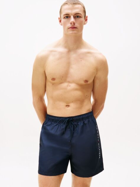Blue Pantaloni Scurti De Baie Original Logo  Barbati