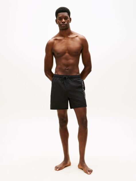 Negru Pantaloni Scurti De Plaja Cu Lungime Medie Cu Logo Original  Barbati