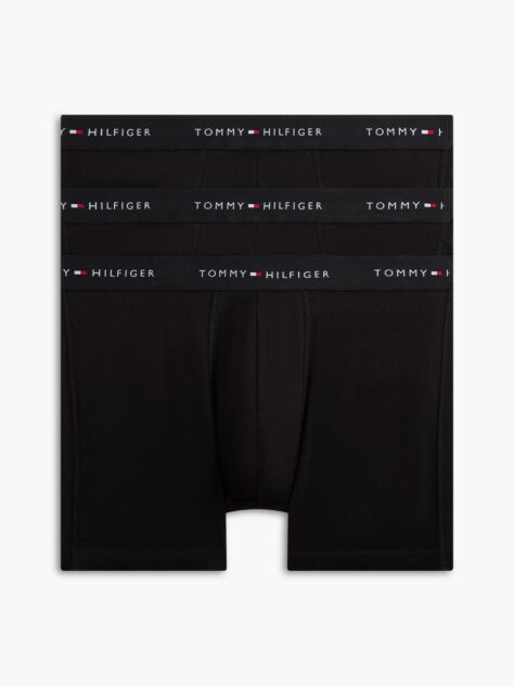 Negru 3-Pack Trunks Cu Logo Pe Talie  Barbati