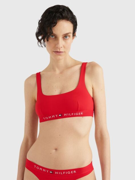 Rosu Sutien Bralette Bikini Cu Logo pe Banda  Femei