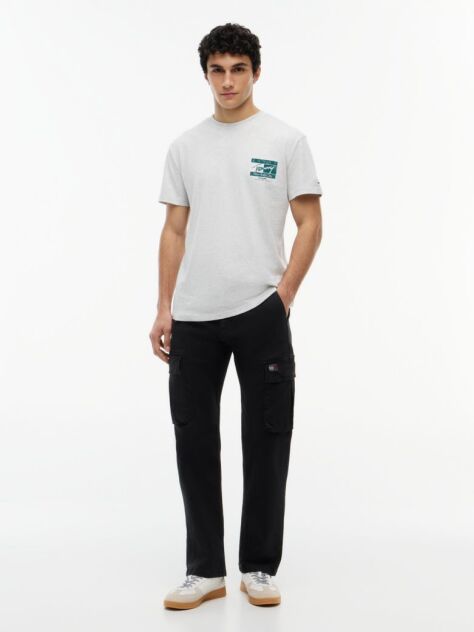 Gri T-Shirt Din Jersey Cu Model Signature  Barbati