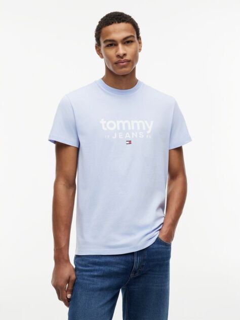 Blue T-Shirt Cu Croiala Slim Si Logo Graphic  Barbati