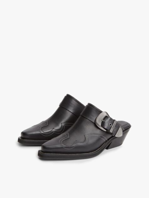 Negru Archive Cowboy Mules Din Piele  Femei