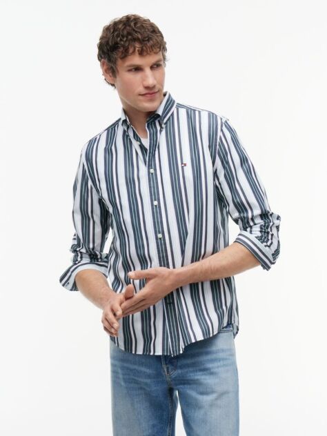Multi Camasa Din Poplin Cu Croiala Regular Si Dungi In Multe Culori  Barbati