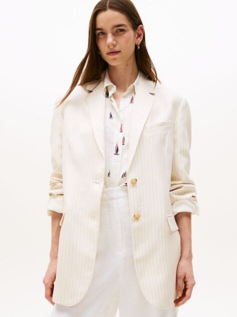 Multi Sacou Relaxed Fit Cu Dungi  Femei