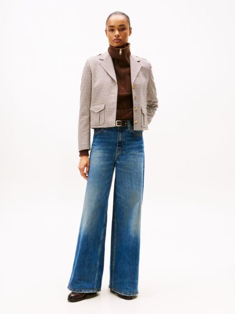 Blue 70s Blugi Cu Talie Inalta Wide Leg  Femei