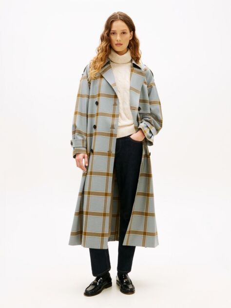 Multi Palton Trench Relaxat Usor Cu Model In Carouri  Femei