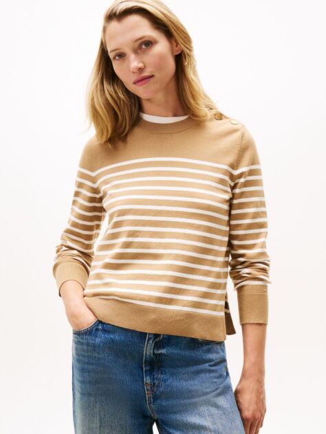 Multi Pulover Jersey Cu Nasturi  Femei