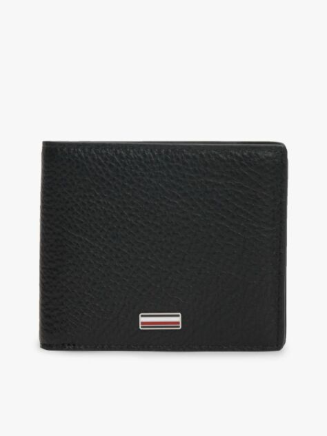 Negru Portofel Signature Din Piele Cu Doua Compartimente  Barbati