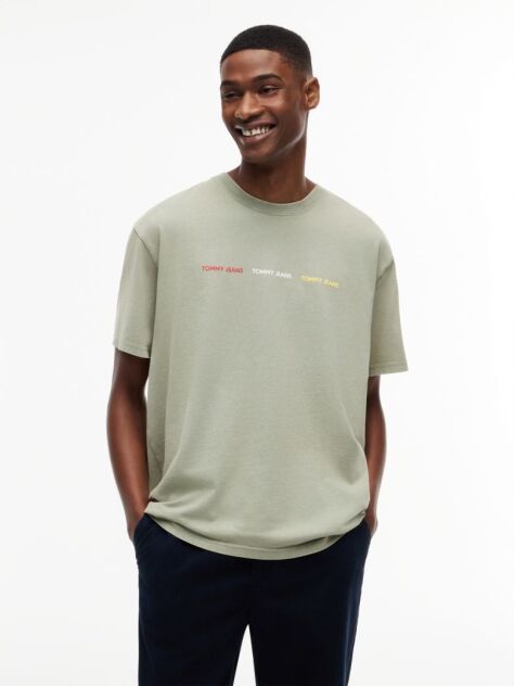 Verde T-Shirt Cu Logo Repetat  Barbati