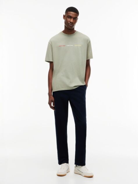 Verde T-Shirt Cu Logo Repetat  Barbati