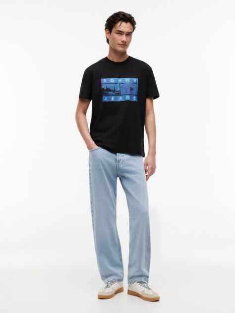 Negru T-Shirt Cu Model Printat  Barbati
