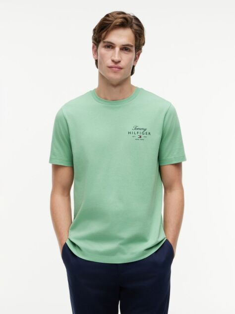 Verde Tricou Cu Guler Rotund Si Logo  Barbati