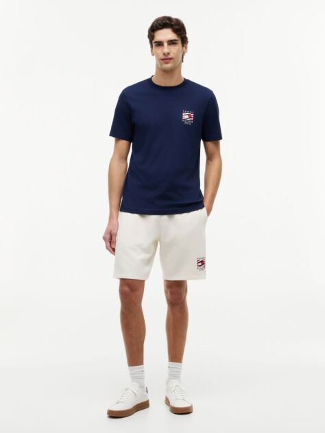 Blue T-Shirt Cu Steag Ondulat  Barbati