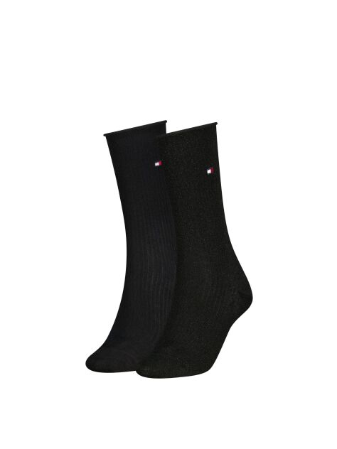 Black Tommy Hilfiger Women's Classic Socks 2 Pack  Women