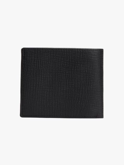 Negru Portofel Bifold Din Piele Cu Logo Hilfiger Flag  Barbati