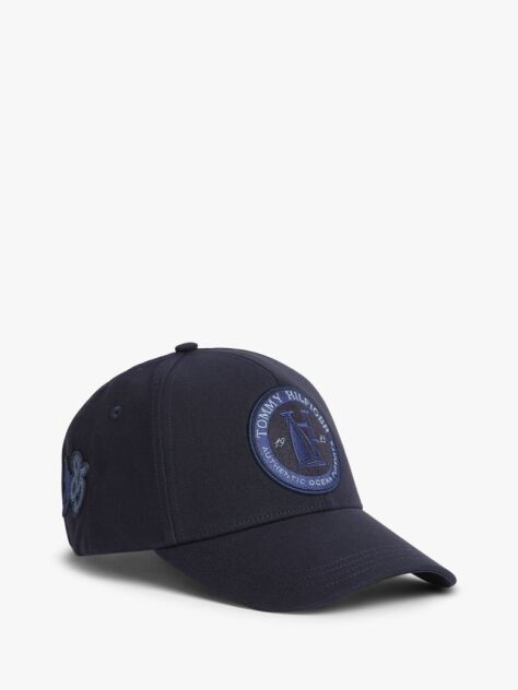Blue Sapca De Baseball Cu Sase Panouri Si Emblema  Barbati