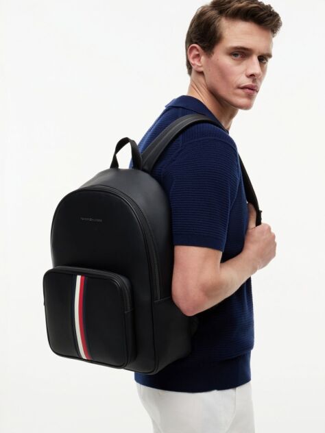 Negru Rucsac Cu Logo Pe Banda Si Cupola  Barbati