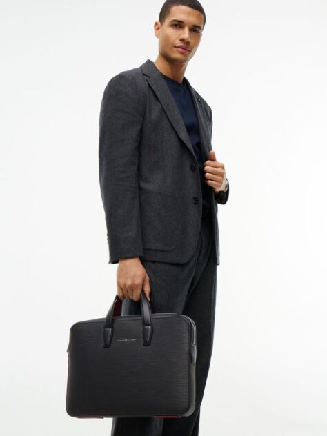 Negru Geanta Laptop TH Business Cu Textura  Barbati
