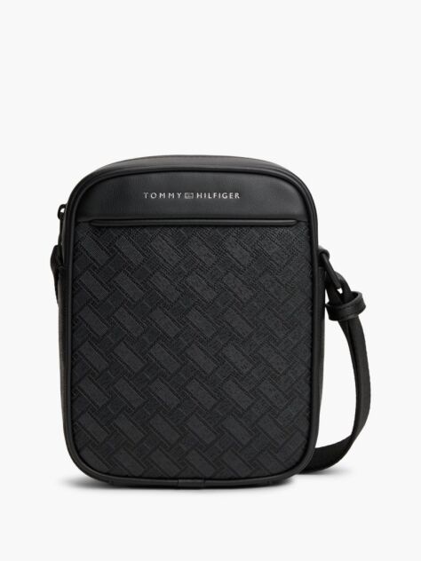 Negru Geanta Crossbody Reporter Modern Cu Steag  Barbati