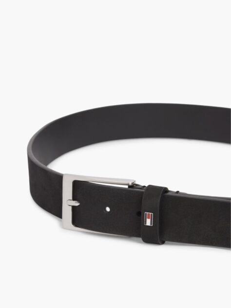 Negru Curea Din Piele Cu Steag Si Catarama Rectangulara  Barbati