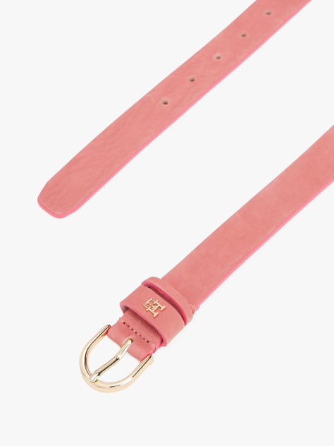 Pink Essential TH Monogram Plaque Leather Belt  Women