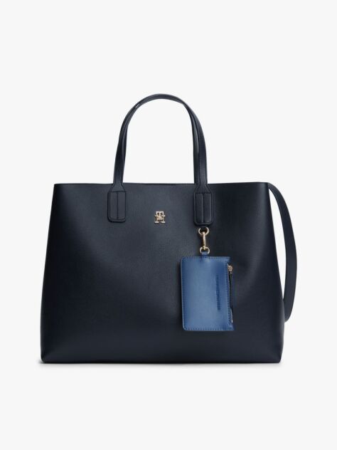 Blue Geanta Satchel Hilfiger Icon Pebble Grain  Femei
