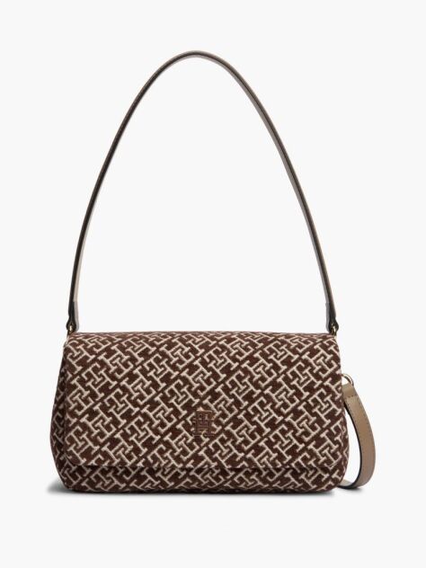 Bej Geanta Crossbody Jacquard Convertibla Cu Monograma TH  Femei