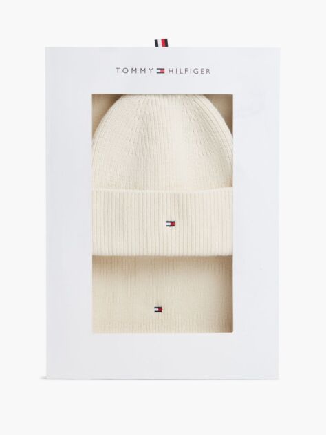 Bej Cutie De Cadou Cu Caciula Si Fular Cu Steag Hilfiger  Femei