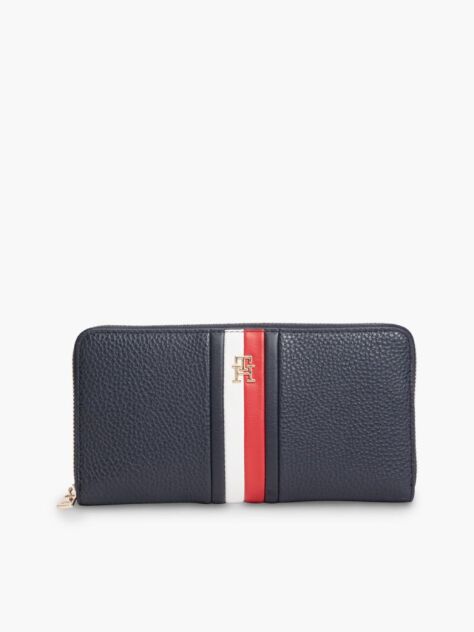 Blue Portofel Cu Imprimeu Hilfiger Icon Si Fermoar  Femei