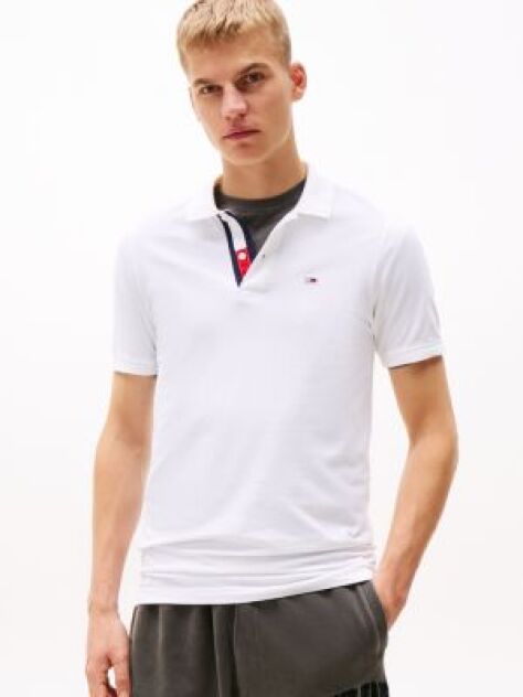 Alb Polo Slim Placket TJM  Barbati