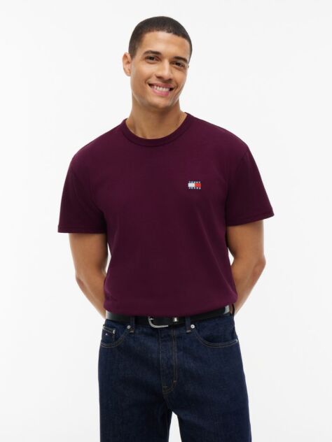 Mov Tricou Cu Guler Rotund Tommy Badge  Barbati