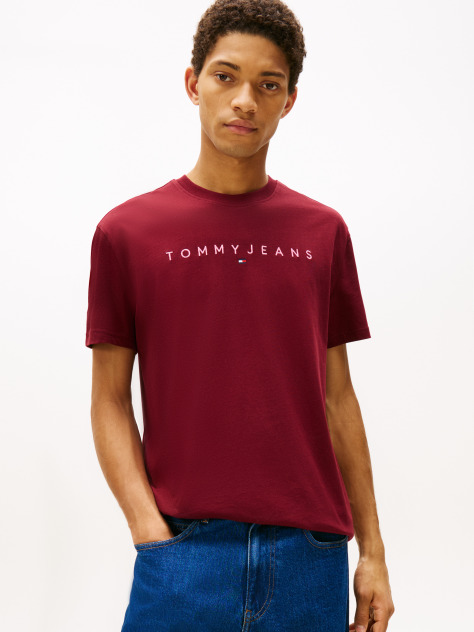 Red Regular Logo Embroidery T-Shirt  Men