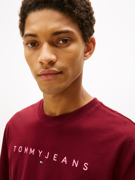 Red Regular Logo Embroidery T-Shirt  Men