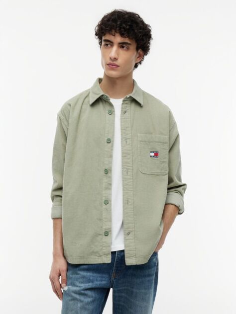 Verde Camasa Overshirt Din Catifea De Tip Cord Brick  Barbati